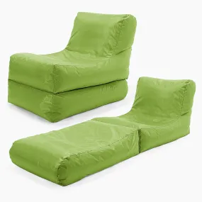 2 in 1 Garden Sun Lounger Bean Bag - SmartCanvas™ Lime Green