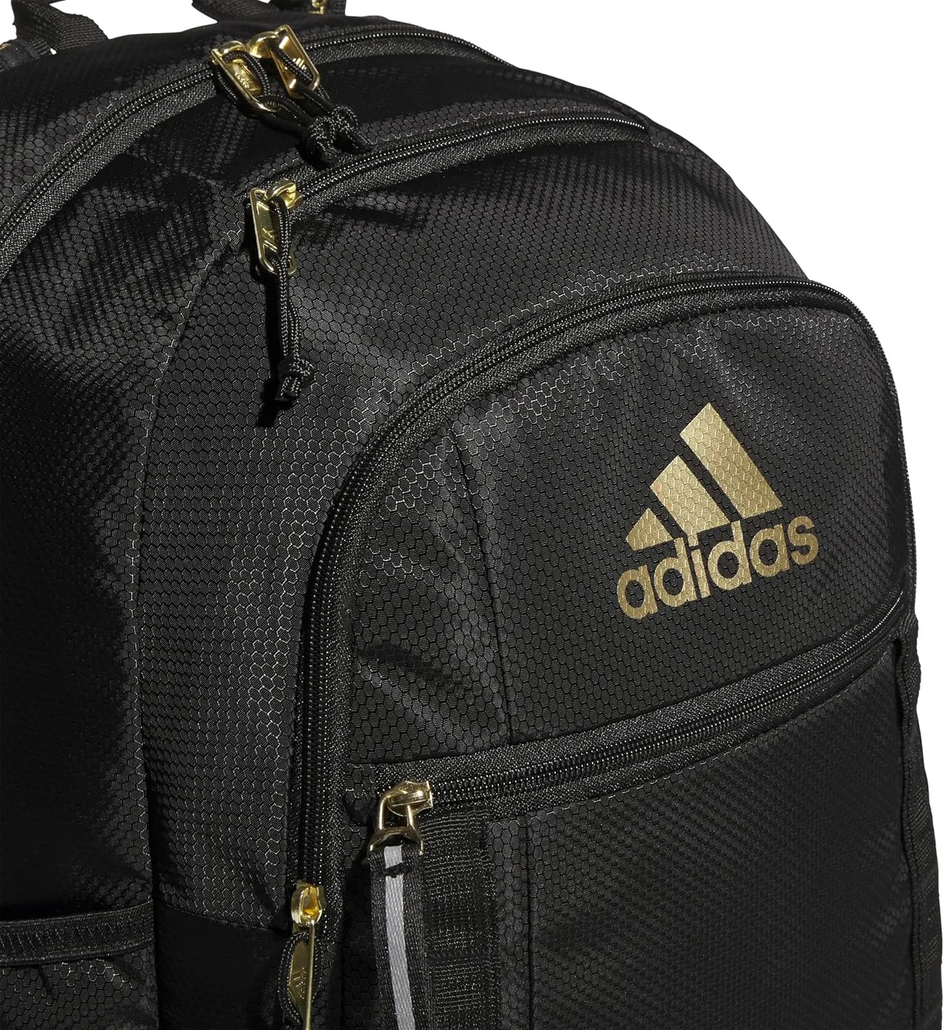 adidas Excel Laptop Durable Large Athletic Gym Backpack Bag, Black/Gold Metallic, One Size