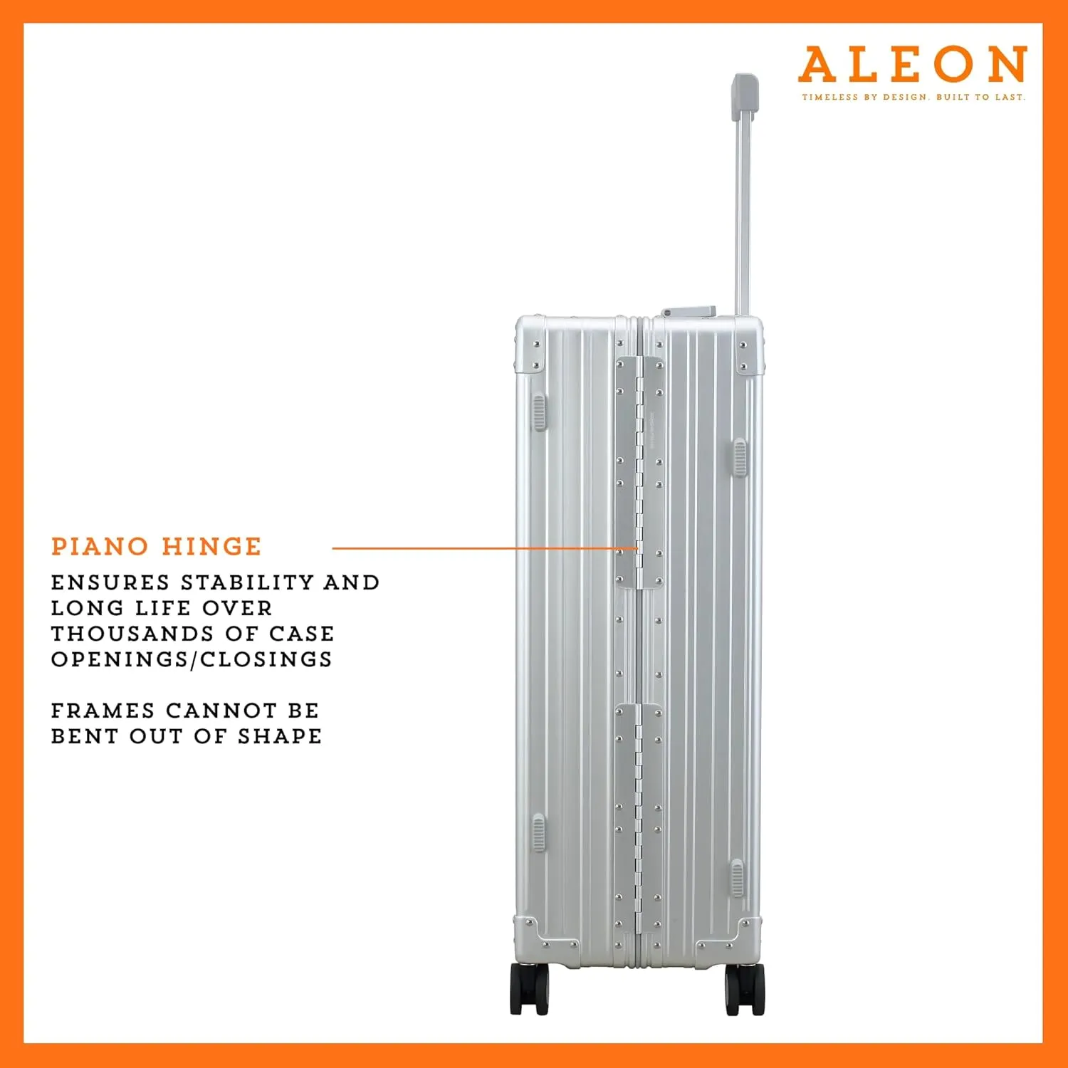 All Aluminum Lightweight 32" Macro Traveler Hardside Checked Luggage, Large Capacity, Hardshell Suitcase w/Spinner Wheels, Heavy Duty Roller for International Travel, Business Flight Size(Platinum)