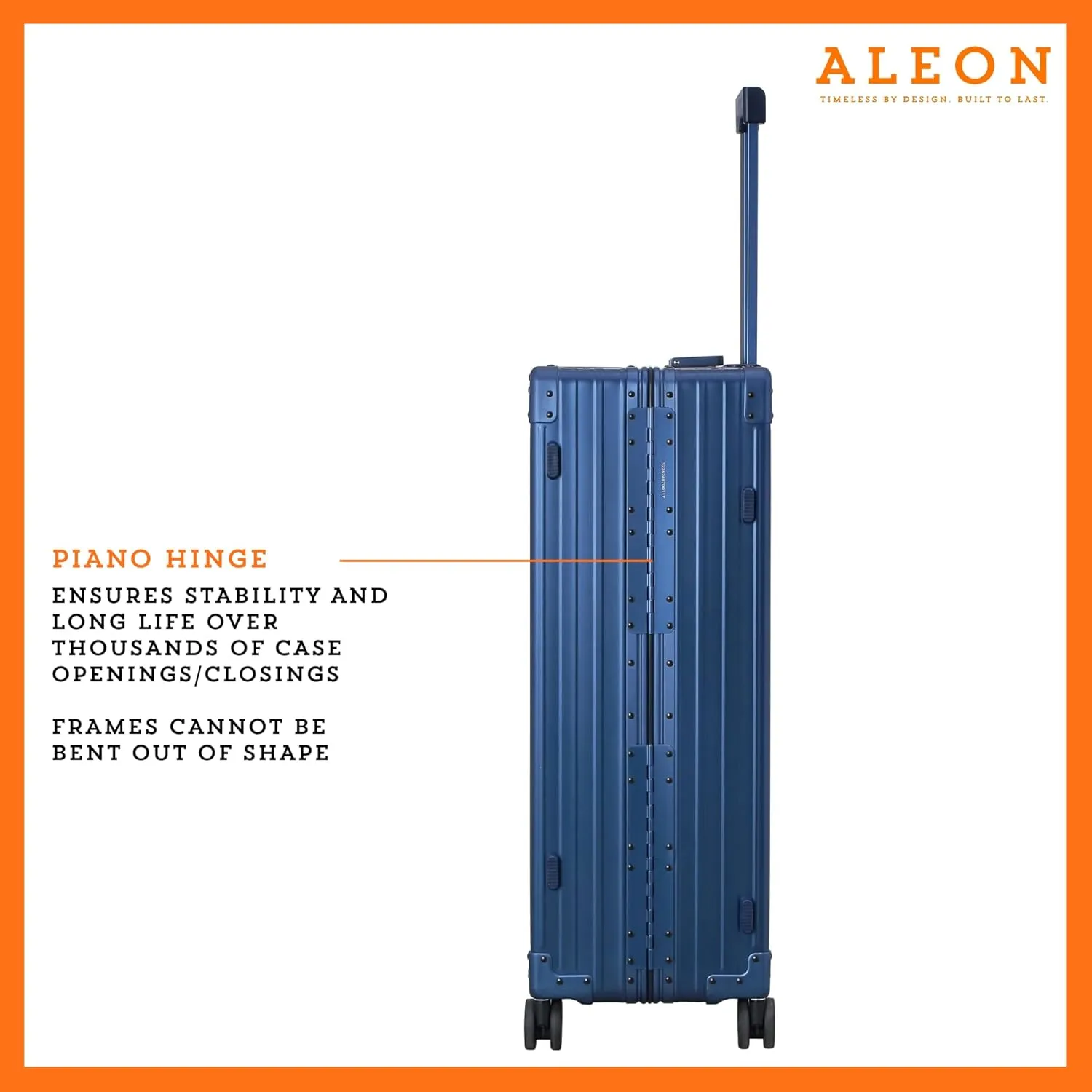 All Aluminum Lightweight 32" Macro Traveler Hardside Checked Luggage, Large Capacity, Hardshell Suitcase w/Spinner Wheels, Heavy Duty Roller for International Travel, Business Flight Size(Sapphire)