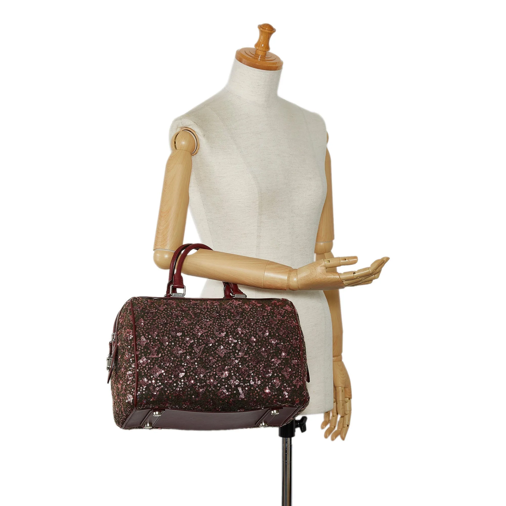 Burgundy Louis Vuitton Monogram Sunshine Express Speedy 30 Boston Bag