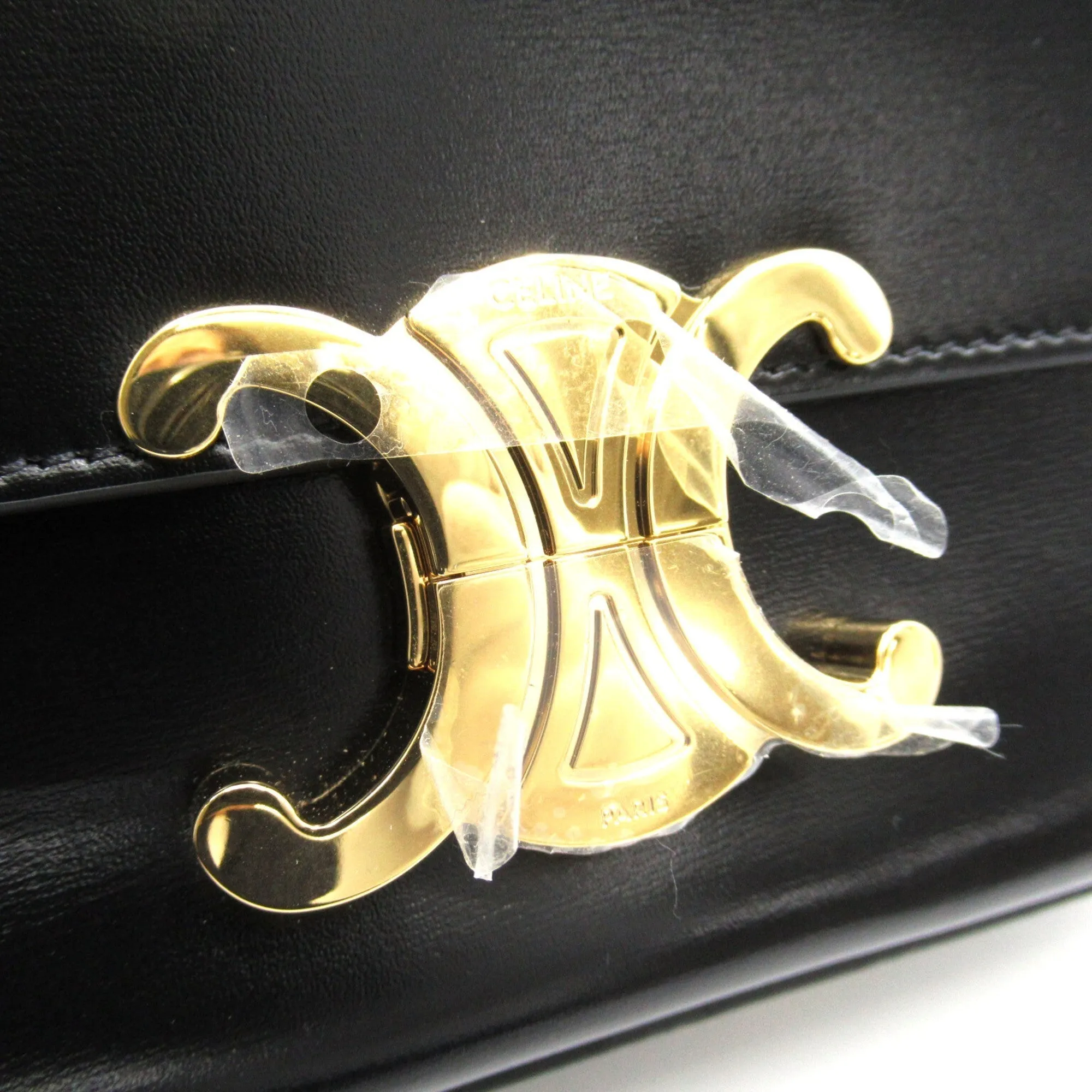 Celine ChainShoulder Black Calfskin [cowhide]