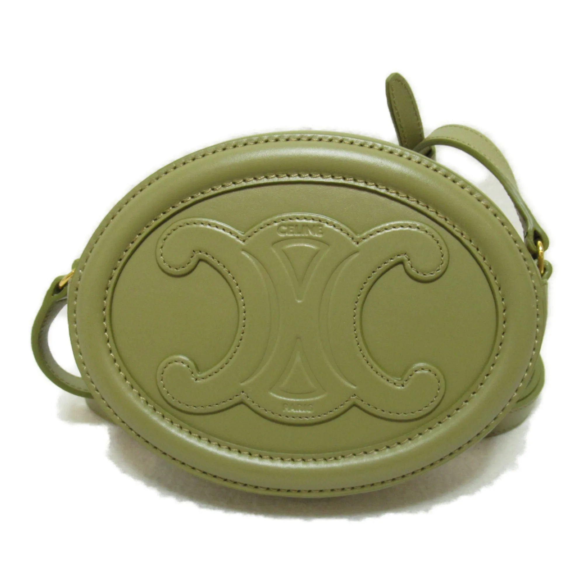Celine Shoulder Bag Khaki Calfskin [cowhide]