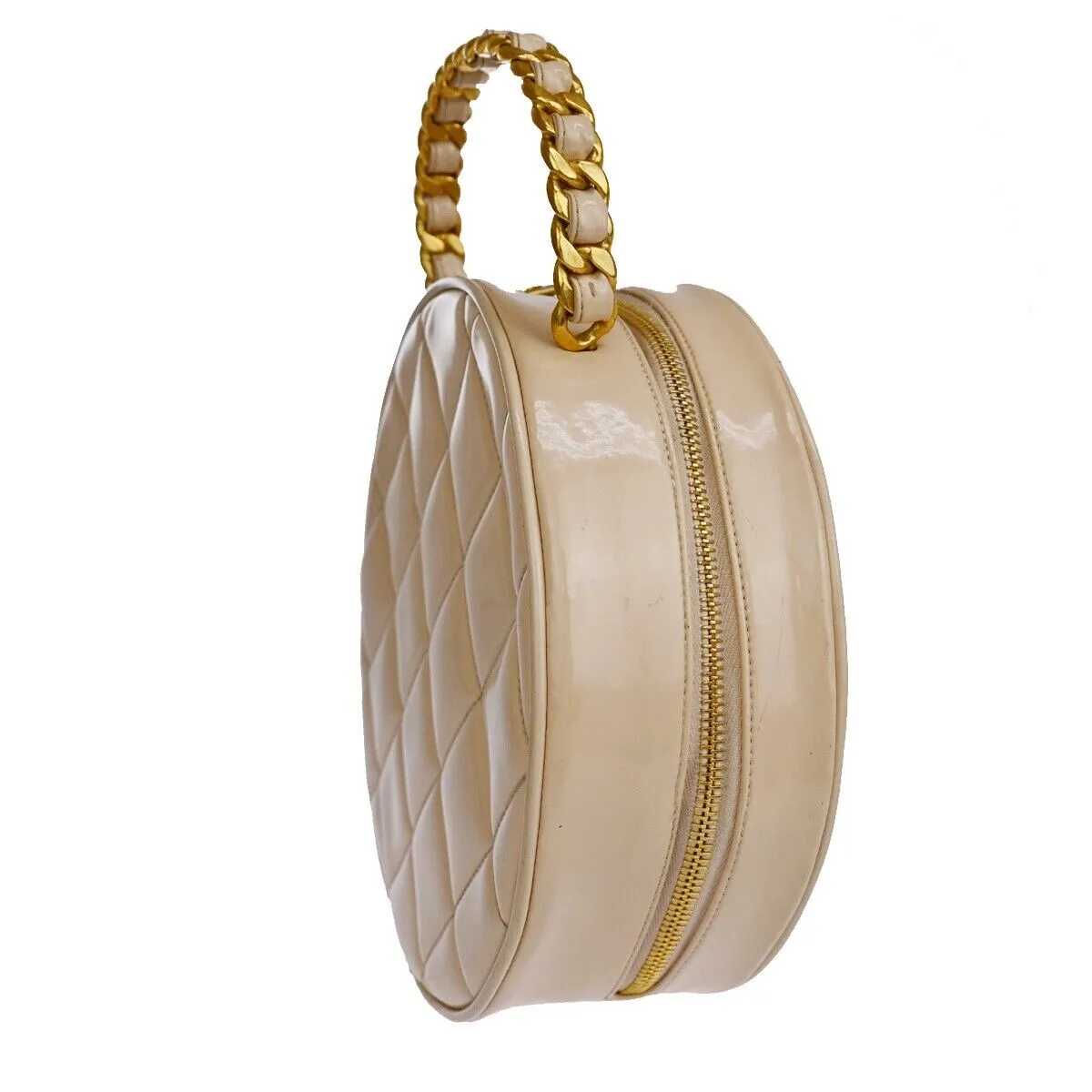 Chanel Cc Matelasse Round Vanity Chain