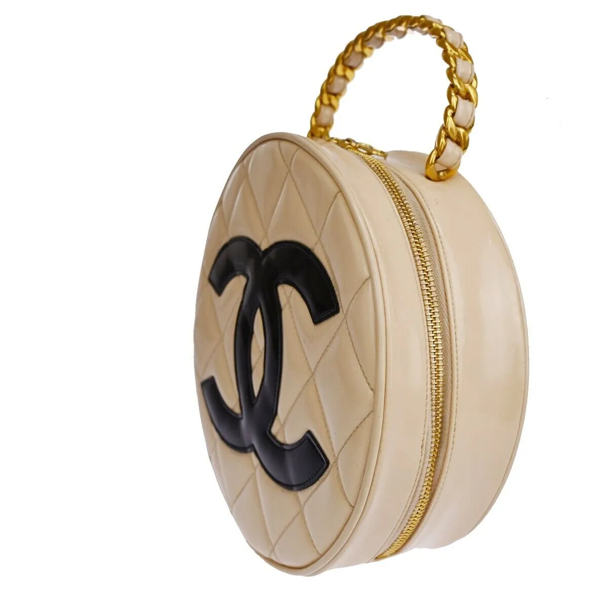 Chanel Cc Matelasse Round Vanity Chain