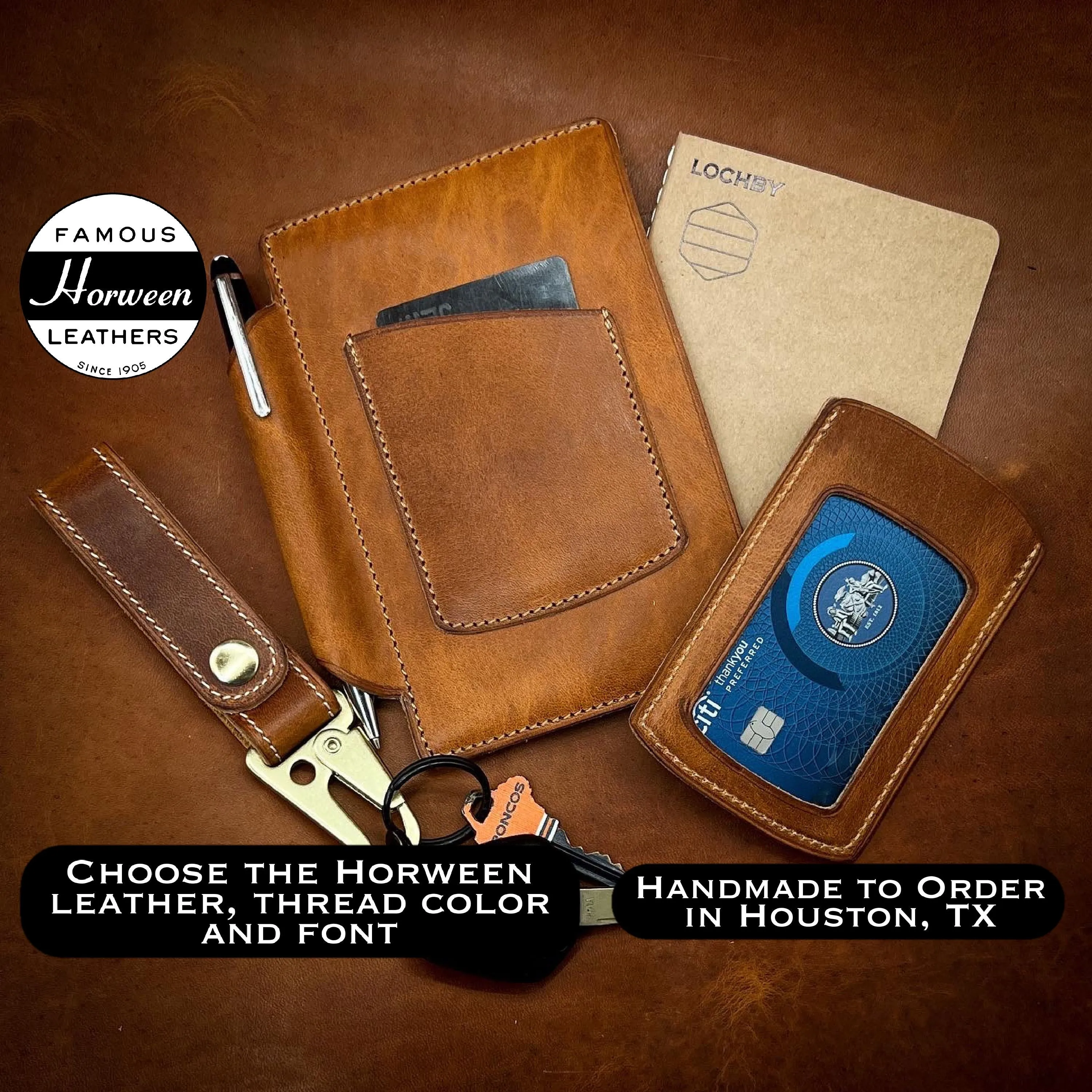 Compact Keychain Wallets in Horween Leather | Handmade to Order