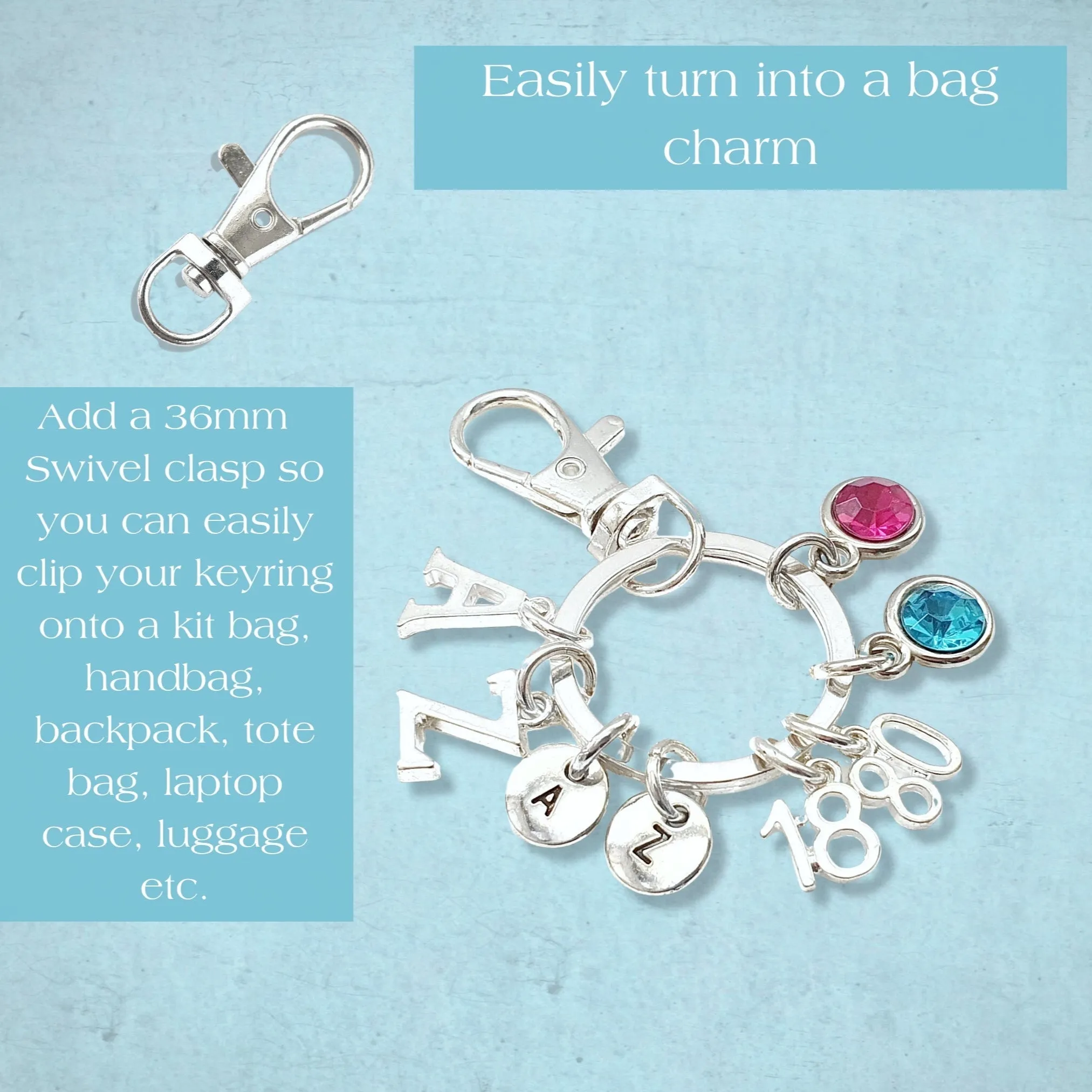 Dinosaur Keyring - Silver