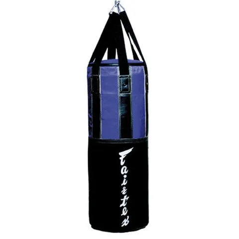 FAIRTEX EXTRA LARGE HB3 MUAY THAI BOXING MMA PUNCHING HEAVY BAG - UNFILLED Syntek Leather 40 dia x 100 cm Black Blue
