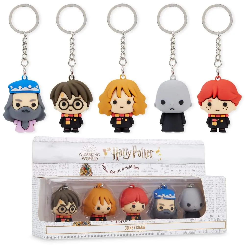 Harry Potter Pack of 5 3D Mini Figures Key Chain for Boys Girls