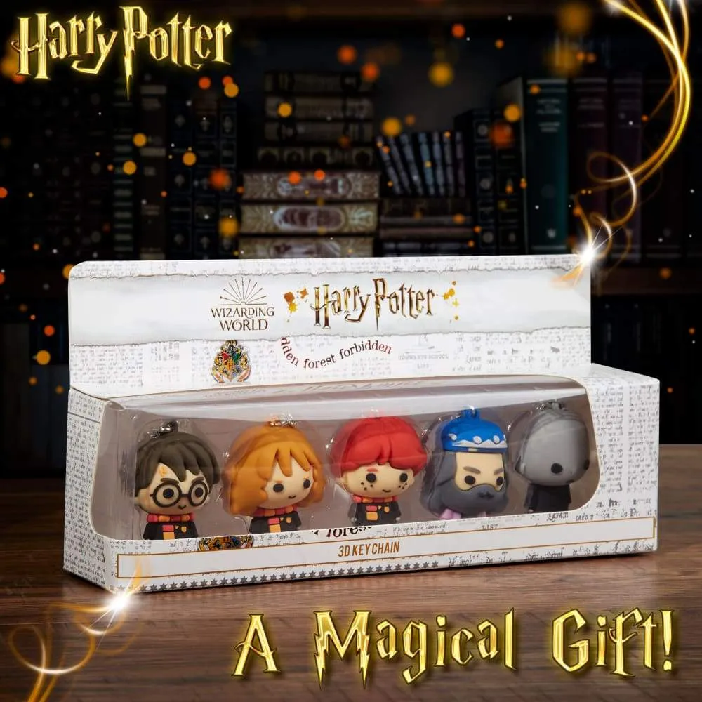 Harry Potter Pack of 5 3D Mini Figures Key Chain for Boys Girls
