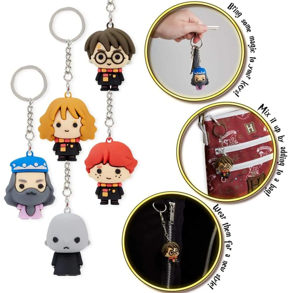 Harry Potter Pack of 5 3D Mini Figures Key Chain for Boys Girls