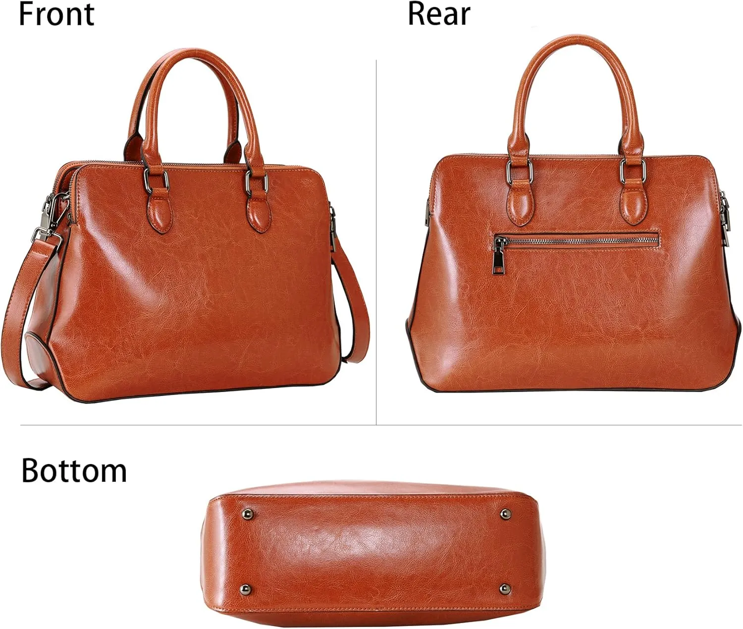 HESHE Genuine Leather Purses and Handbags for Women Tote Bags Shoulder Purses Crossbody Bag Top Handle Handbags