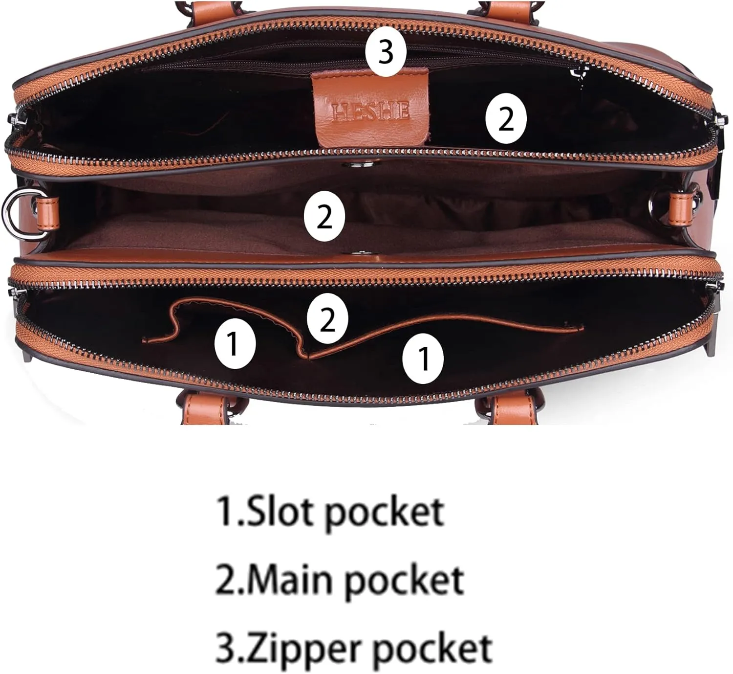 HESHE Genuine Leather Purses and Handbags for Women Tote Bags Shoulder Purses Crossbody Bag Top Handle Handbags