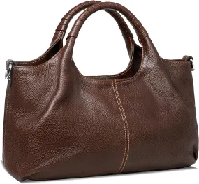 Iswee Genuine Leather Shoulder Bags Purses and Handbags for Women Satchel Designer Cross Body Hobo Medium Size Tote