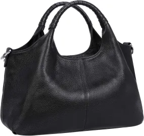Iswee Genuine Leather Shoulder Bags Purses and Handbags for Women Satchel Designer Cross Body Hobo Medium Size Tote