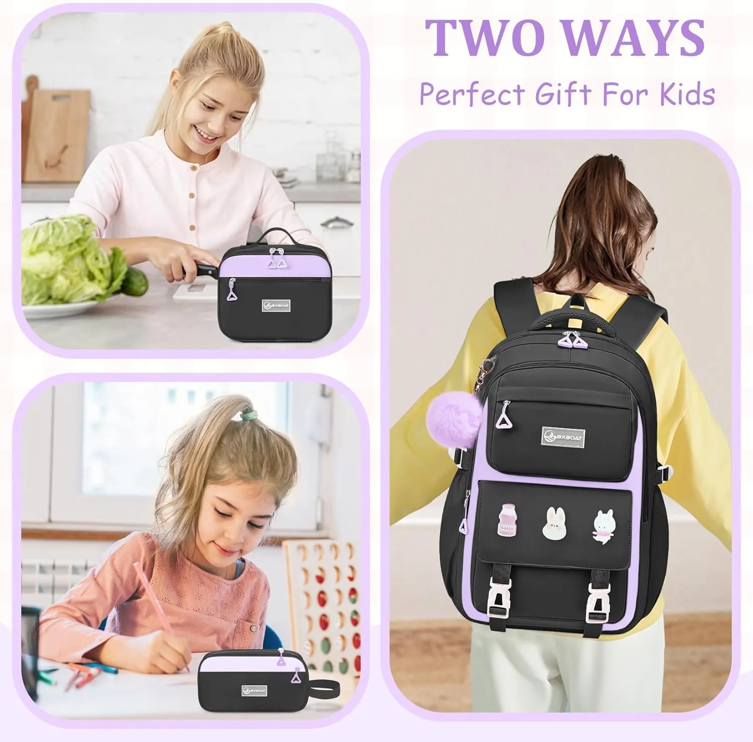 Kids Backpacks for Girls - Cute Girls Backpack for Elementary, Middle and High School Students - 18" School Bookbag
