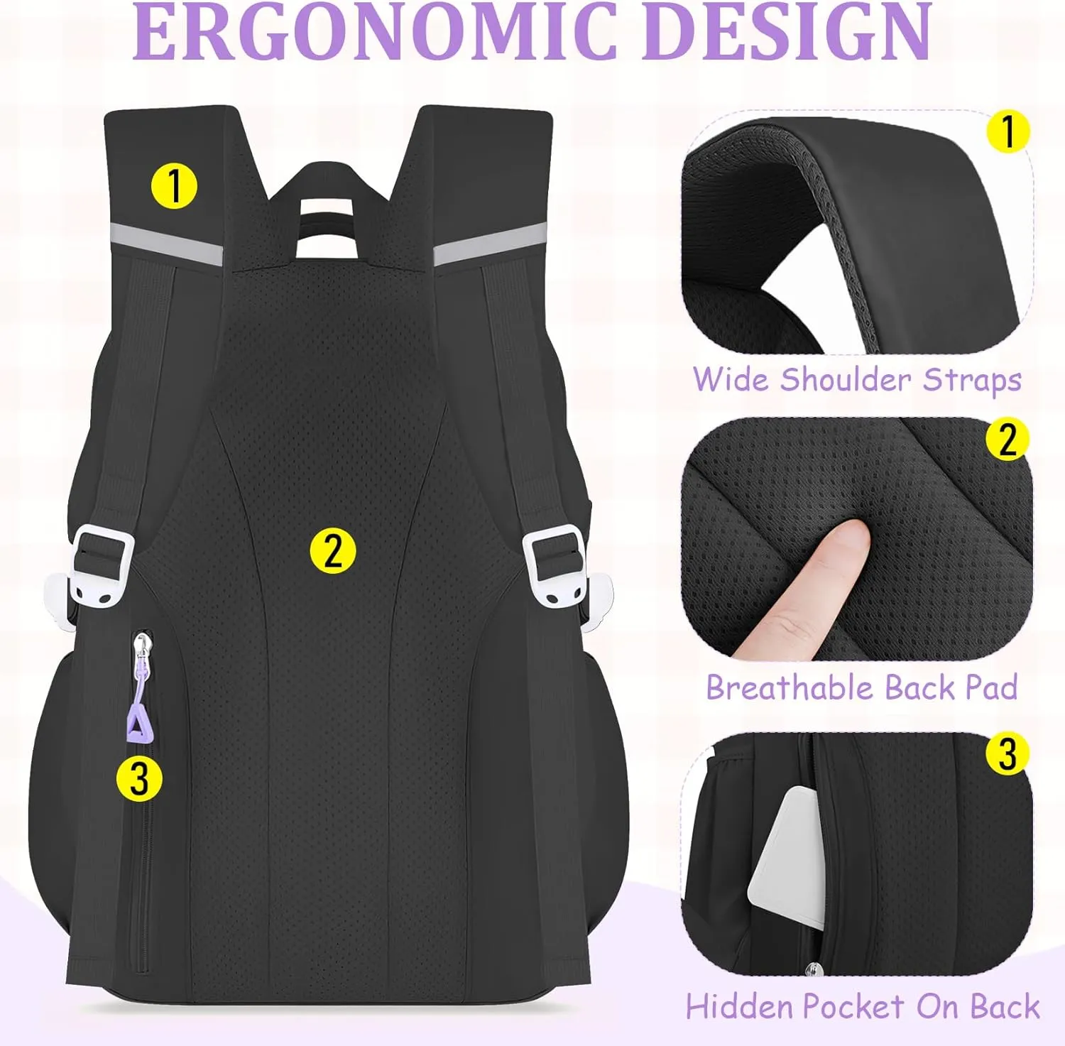 Kids Backpacks for Girls - Cute Girls Backpack for Elementary, Middle and High School Students - 18" School Bookbag