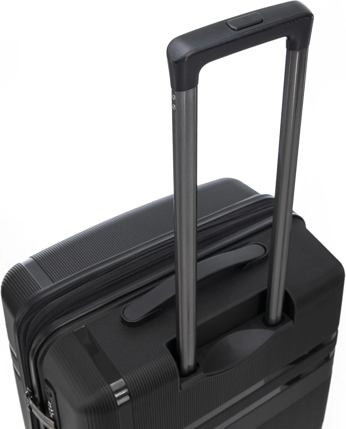 Luggage Set 3 Piece 100% PP Heavy Duty Hardside Expandable Suitcase Set with TSA Lock Double Spinner Wheels (Black, 6 Piece Set)