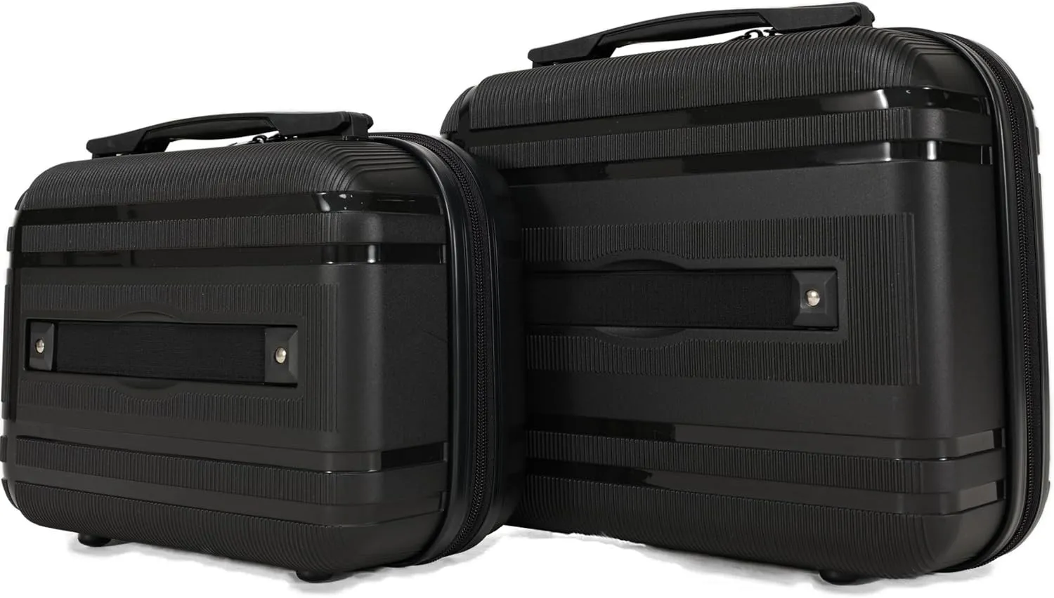 Luggage Set 3 Piece 100% PP Heavy Duty Hardside Expandable Suitcase Set with TSA Lock Double Spinner Wheels (Black, 6 Piece Set)