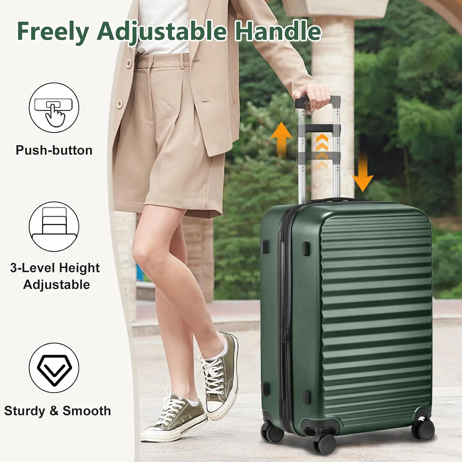 Luggage Sets 4 Pieces Suitcase with Spinner Wheels TSA Lock, Durable Lightweight Travel Luggages with USB Port, Hardside Carry On Suitcase Set for Men Women, 14" 20" 24" 28"