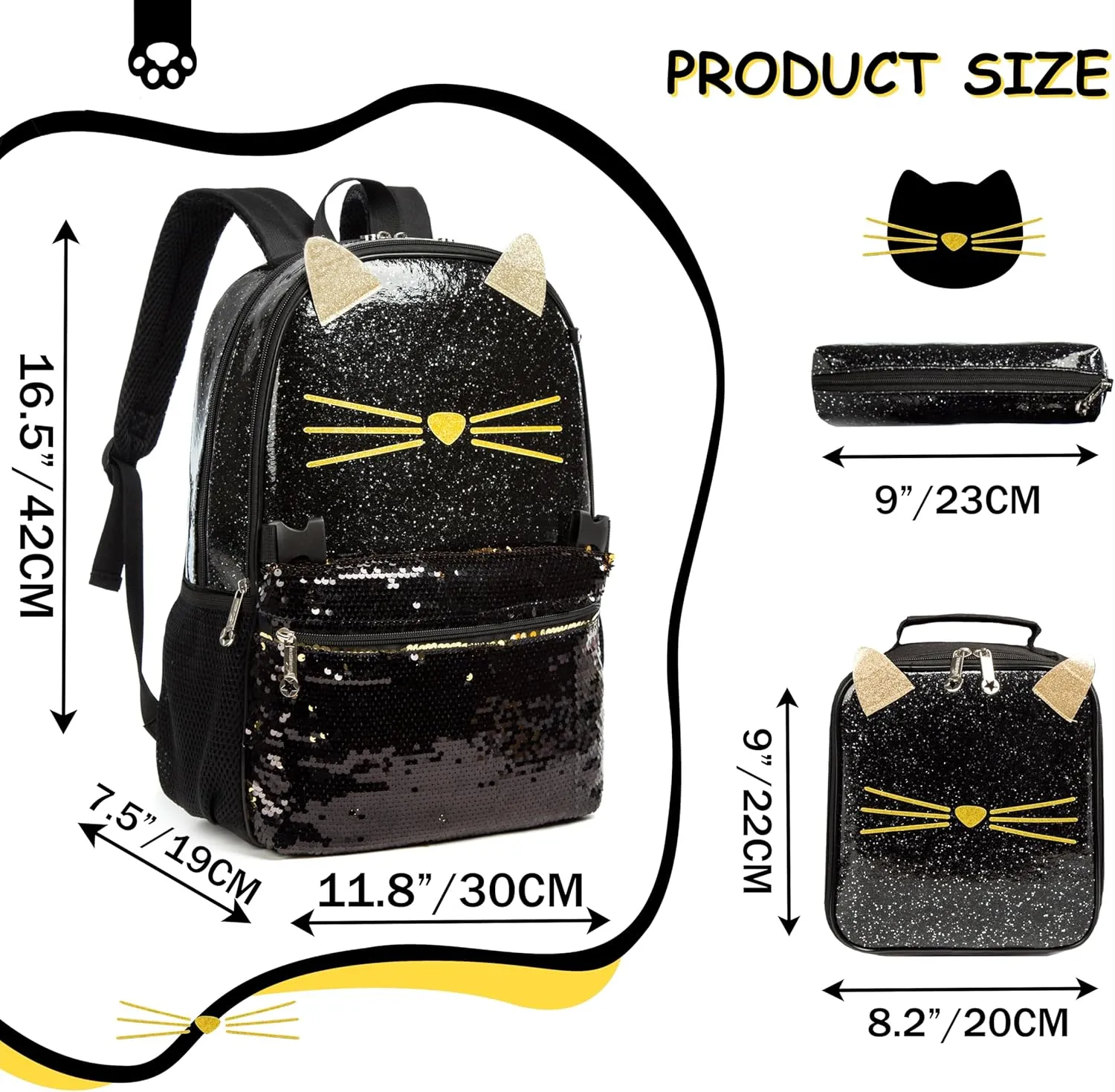 Meetbelify Backpack for Girls Backpacks for Elementary Preschool Students Kids School Cute Backpack with Lunch Box