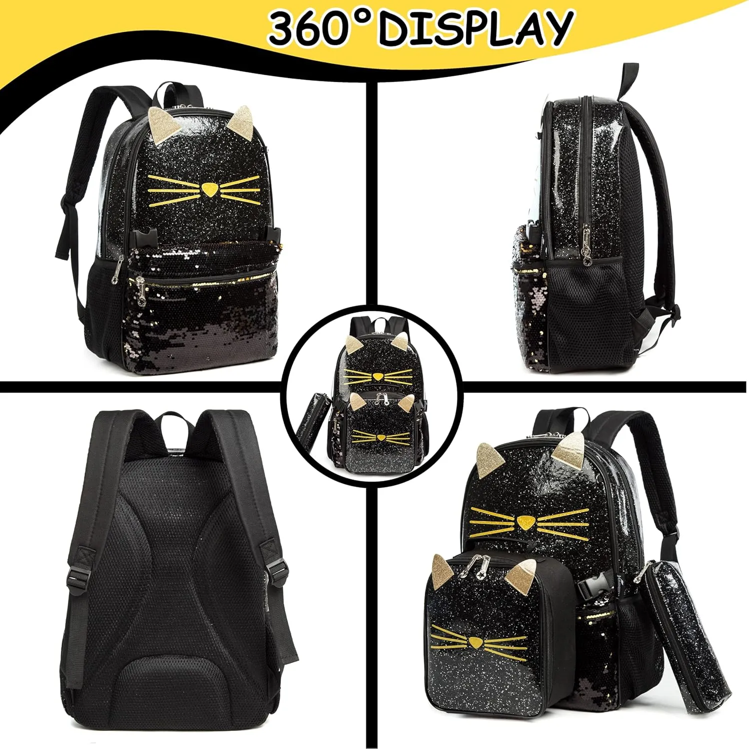 Meetbelify Backpack for Girls Backpacks for Elementary Preschool Students Kids School Cute Backpack with Lunch Box
