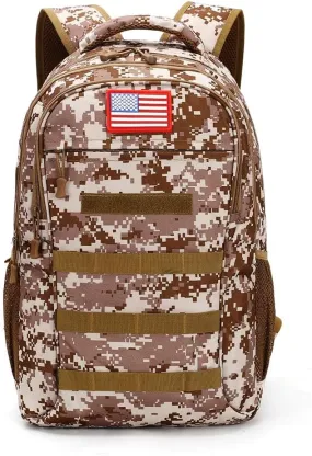 outdoor plus Camo Backpack,Military Boys Backpacks for School,Army Bookbag with USB Charging Port,30l/40L