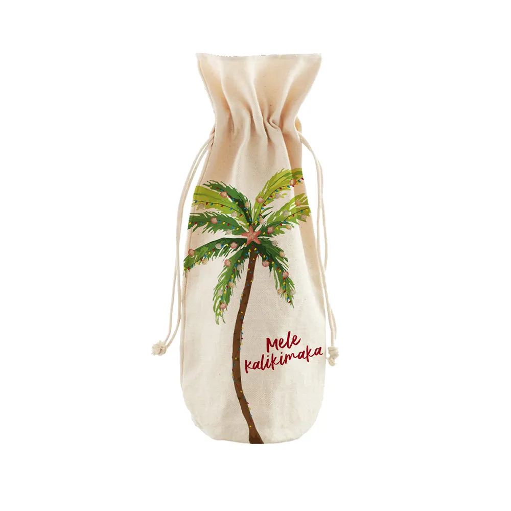 Palm Tree Mele Kalikimaka Bottle Bag