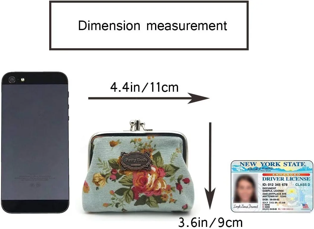 Patty Both Cute Classic Floral Exquisite Buckle Coin Purse