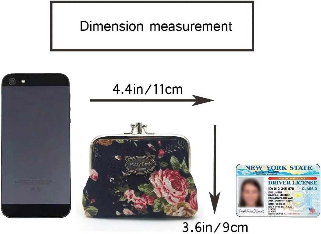 Patty Both Cute Classic Floral Exquisite Buckle Coin Purse