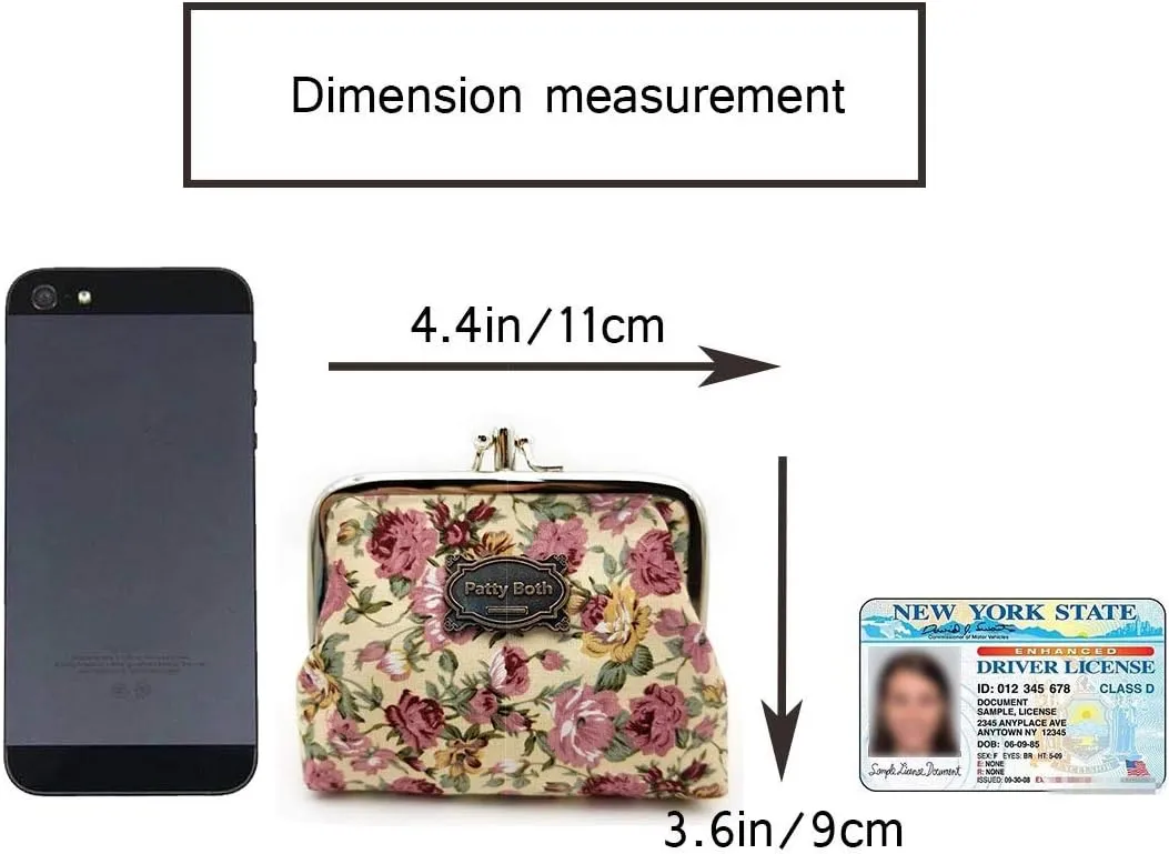 Patty Both Cute Classic Floral Exquisite Buckle Coin Purse