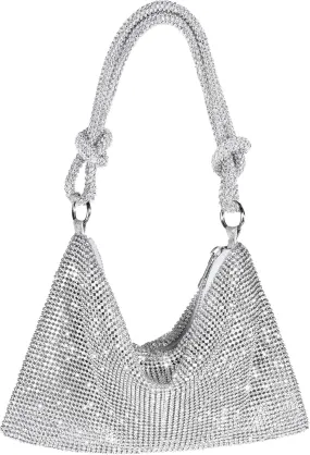 Rhinestone Purse Sparkly Evening bag Silver Clutch Purses for Women Evening, Cross Body Handbags for Party Prom Club Wedding