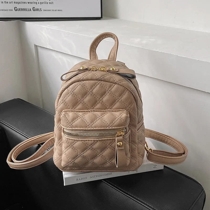 Vvsha Mini Fashion Backpacks For Women Diamond Pattern Detachable Straps Soft PU Leather School Bag 2023 New Brands Crossbody Mochilas
