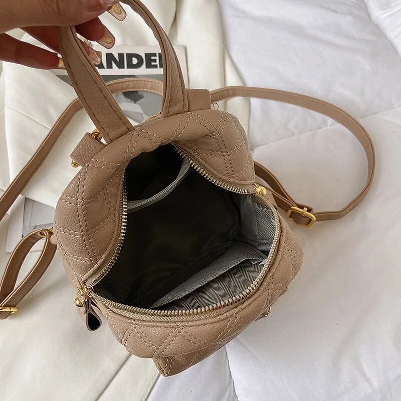 Vvsha Mini Fashion Backpacks For Women Diamond Pattern Detachable Straps Soft PU Leather School Bag 2023 New Brands Crossbody Mochilas